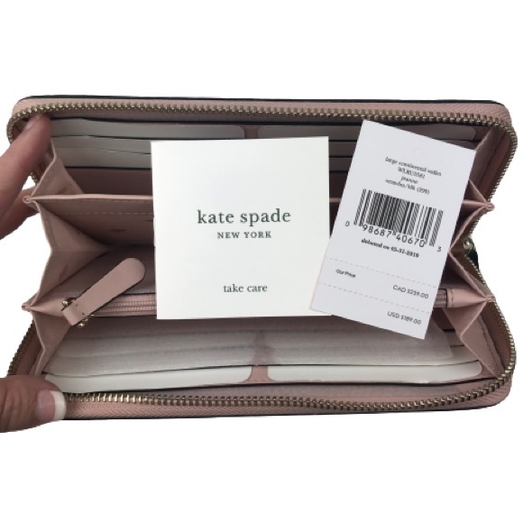 KATE SPADE Jeanne Wallet Continental Blush Black - Picture 9 of 9